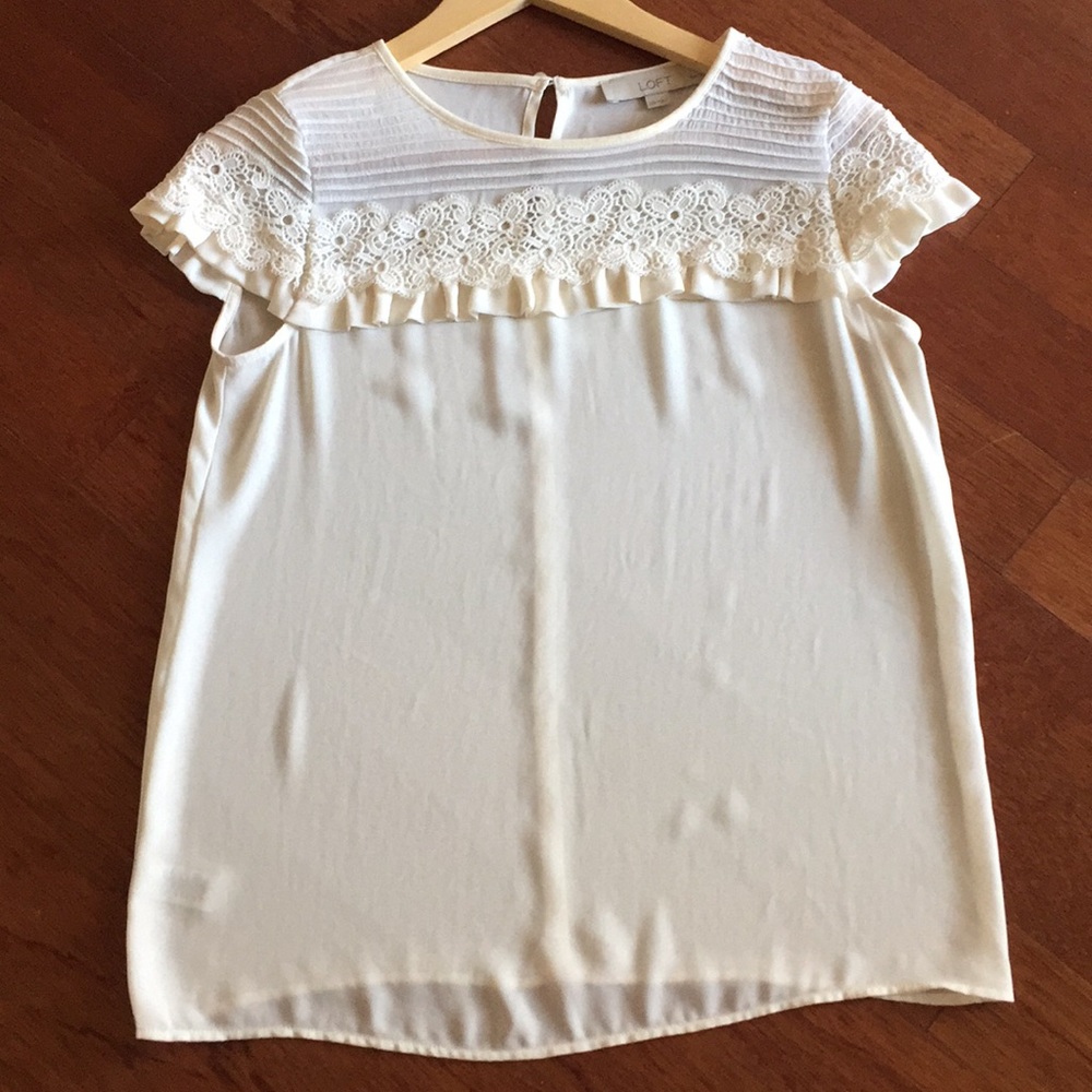 LOFT cream blouse